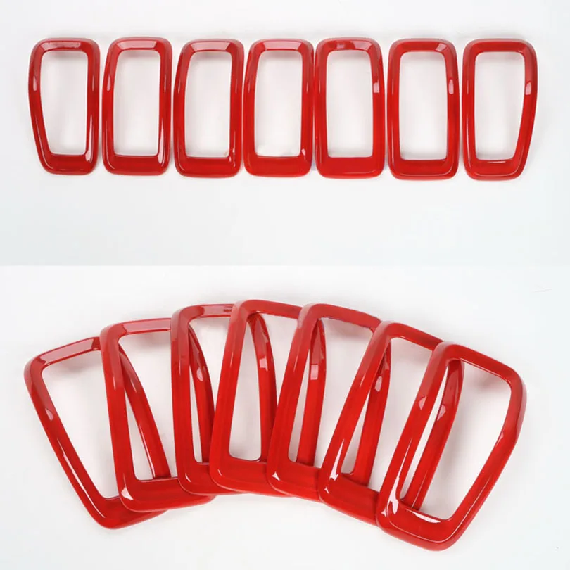 7 шт. Спортивный красный передний бампер решетка рамка вставка гриль Накладка для