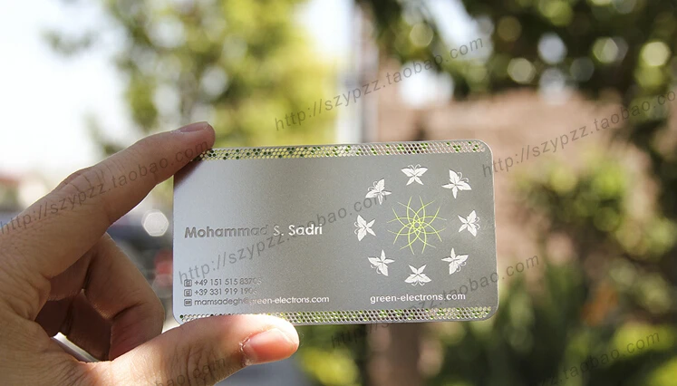 Металлический цвет металлические визитные карточки 100 шт. в партии люкс Vip карты