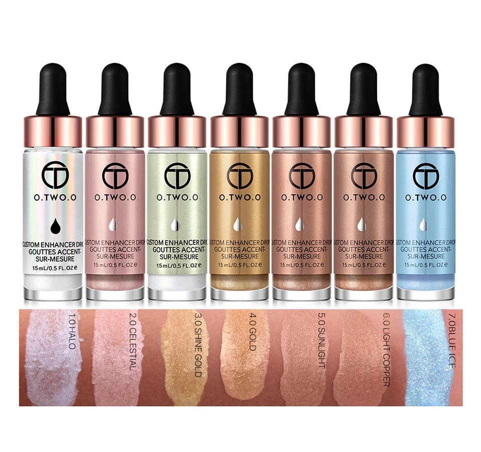 O. TWO. O жидкий хайлайтер Make Up Primer Shimmer Face Glow ультра-концентрированные осветительные бронзирующие капли для макияжа лица