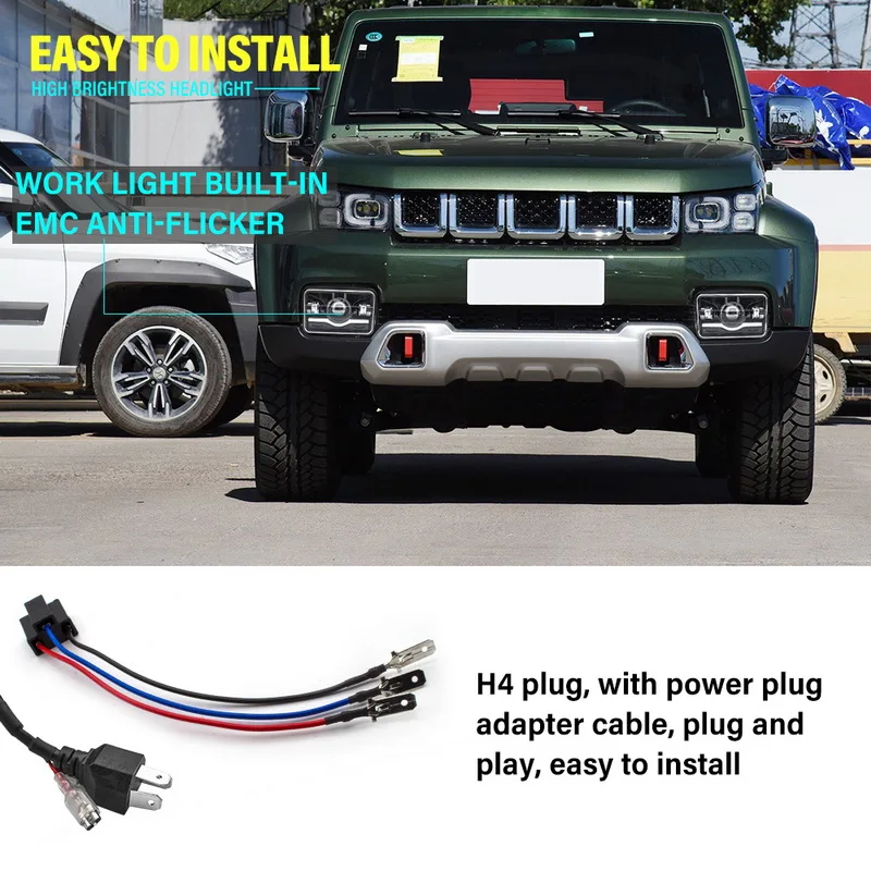 Safego 5 "4X6 150 Вт квадратный Wrangler светодиодный фонарь DRL дальнего и ближнего света