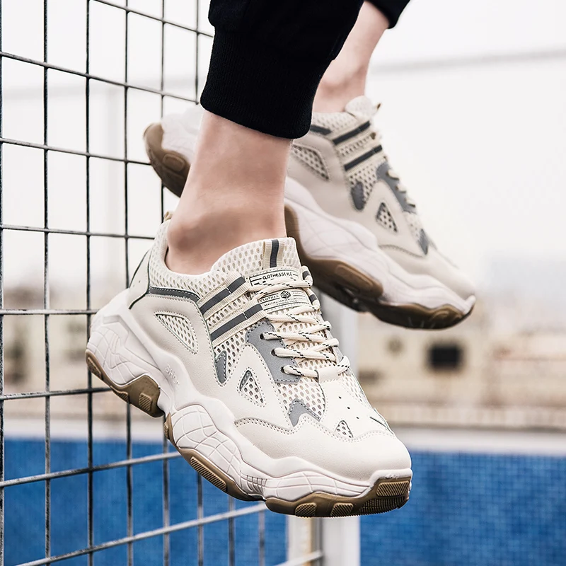 Мужская повседневная обувь для папы Модные мужские кроссовки на толстой подошве
