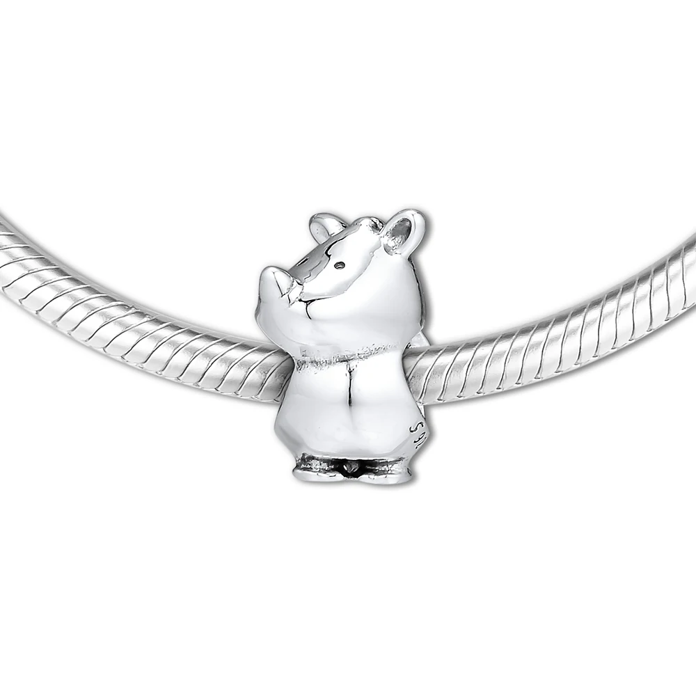 925 ювелирные изделия Подходит Pandora Браслеты Rino очарование носорогов модные