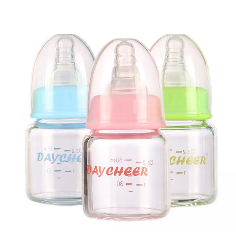 Детская бутылочка для кормления детская стеклянная молока фруктового сока 60 мл