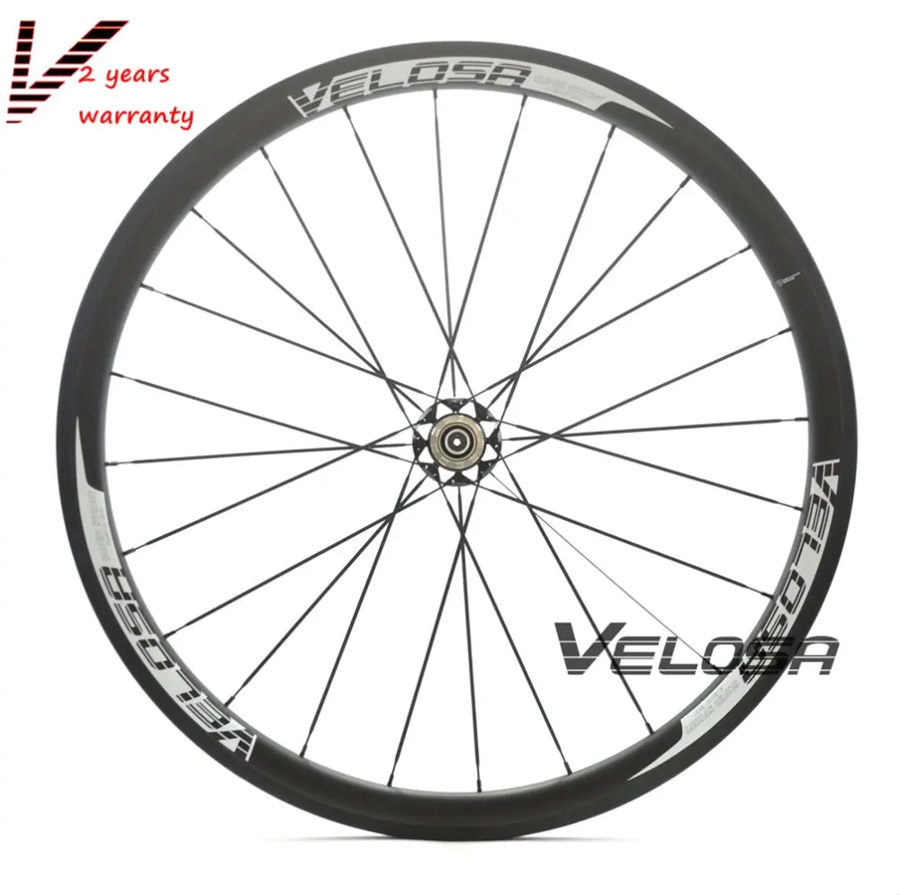 Велосипедная карбоновая колесная пара Velosa Sprint 35 клинчерная покрышка 38