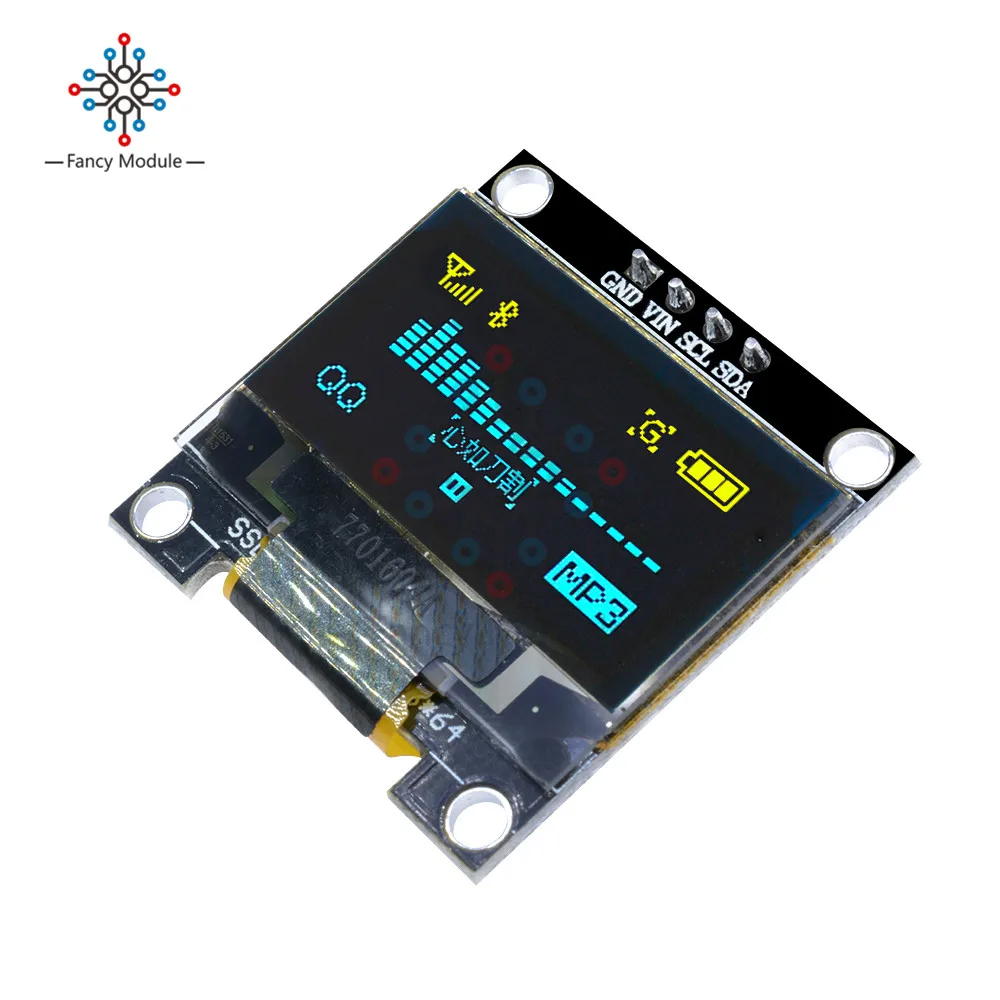 Модуль OLED-дисплея 0 96 дюйма IIC Серийный желтый синий 128X64 I2C SSD1306 12864 плата с