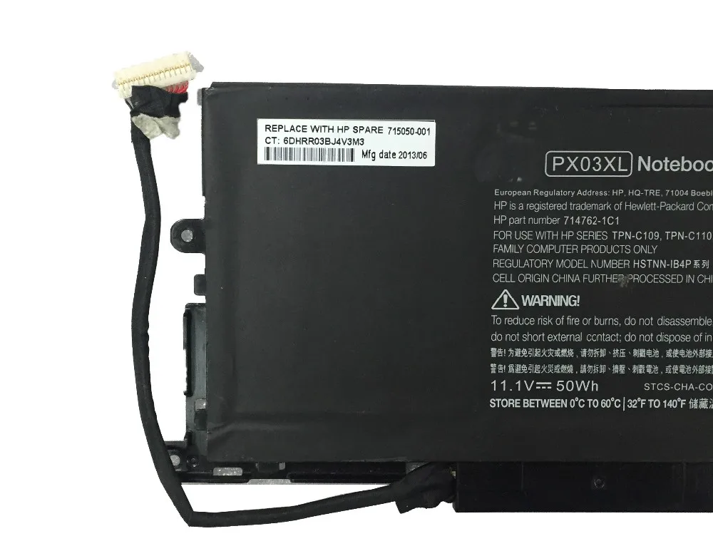 11,1 В 50WH ноутбук Батарея для HP TPN C109/C110/C111 PX03XL HSTNN-LB4P