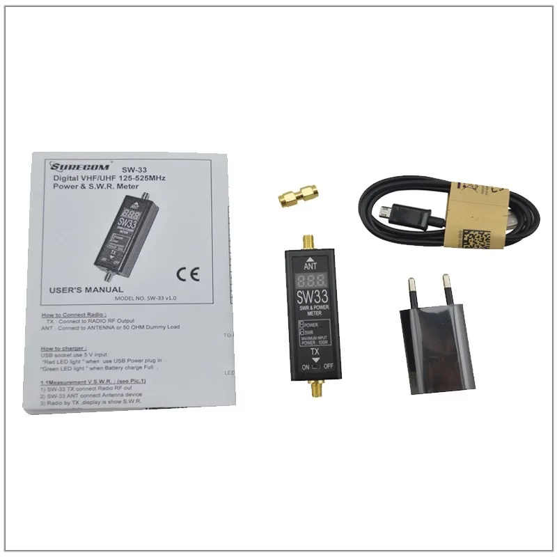 SW-33 цифровой VHF/UHF 125-525MHz мощность и v.s.w. R метр для рации двухстороннее радио