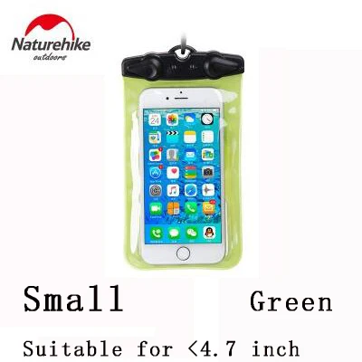 small green Naturehike водонепроницаемая сумка, герметичная, для общего дайвинга, плаванье рафтинг, сумка для мобильного телефона, чехол, чехол для iPhone, samsung, huawei - Цвет: small green