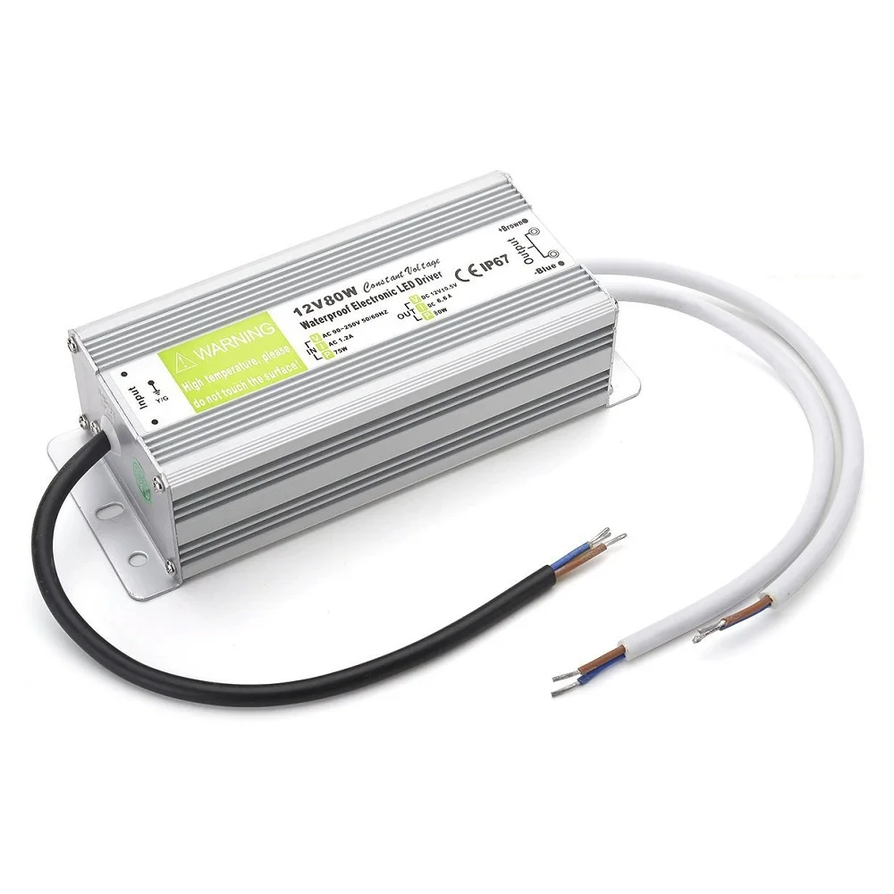 AC110V-220V к источнику питания DC12V 10W 20W 30W 50W 80W 100W IP67 Водонепроницаемый светодиодный