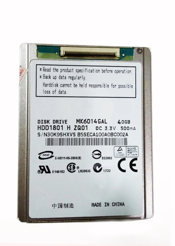 

new mk6014gal 1.8" ce 40GB HDD FOR sony handy camera dv xr150e sr68e sr47e sr45e sr65e xr100e sr200e sr300e sr200e hard disk