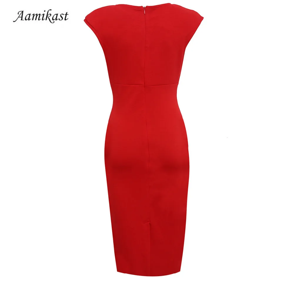 Женское облегающее Платье До Колена элегантное вечернее платье до колена с v