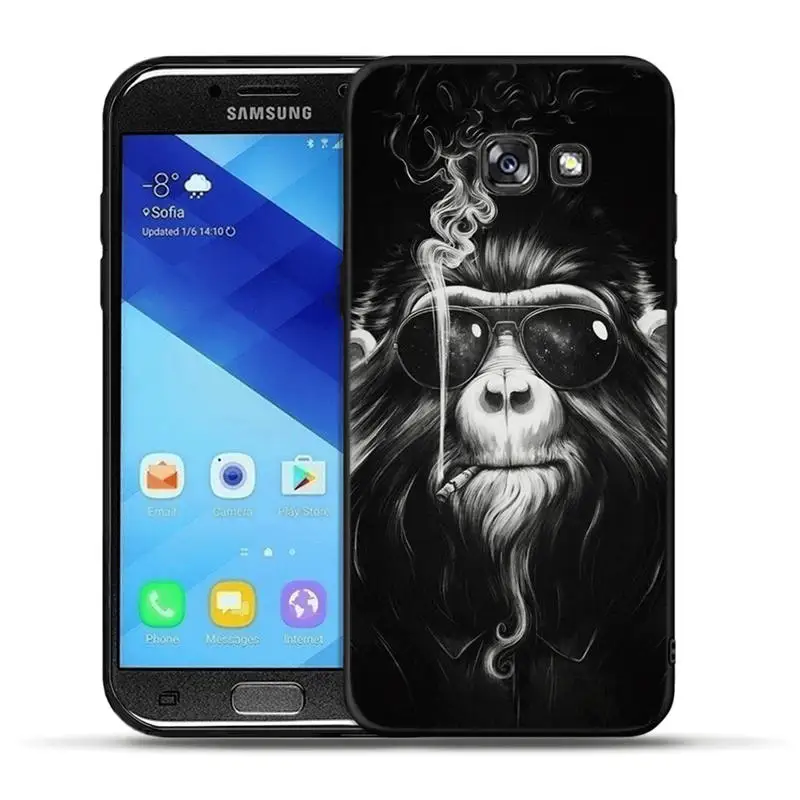 H1249 Классного льва тигра Обезьяна Животное черный чехол ТПУ для samsung Galaxy A30 A50 A3 A5 A6 A7 A8 A9 плюс силиконовый чехол - Цвет: H1249