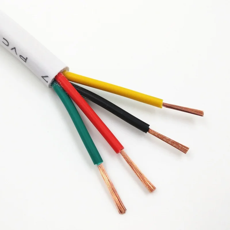 5 м 20 AWG 0.5MM2 RVV 2/3/4/5 цветов Медный провод электрический кабель RVV белый обшитый провод