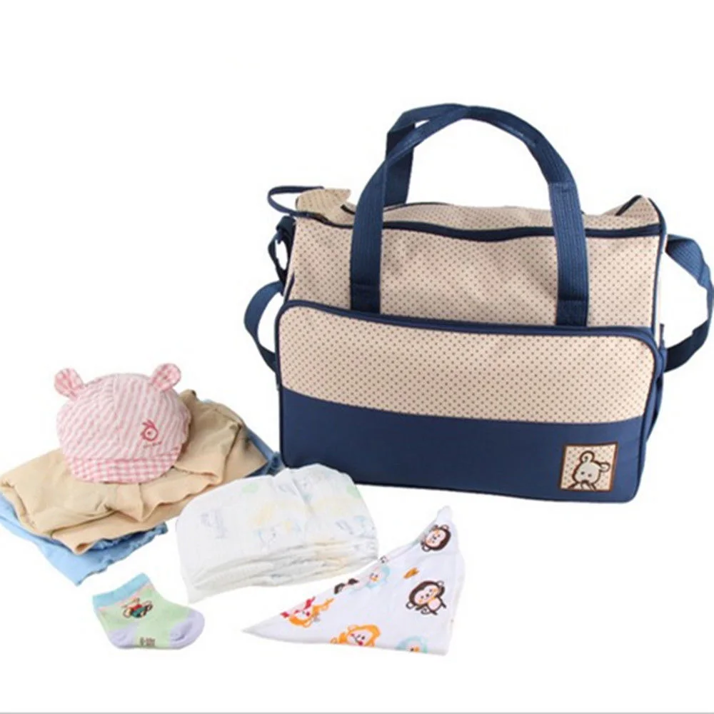 

ISKYBOB 5pcs/set Baby Changing Diaper Nappy Bag Mummy Mother Handbag Multifunctional Sets