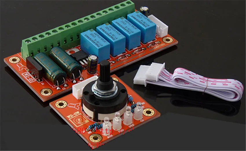 WZ - 15 relay 4 audio signals switch input selection board PCB and the finished plate | Электронные компоненты и