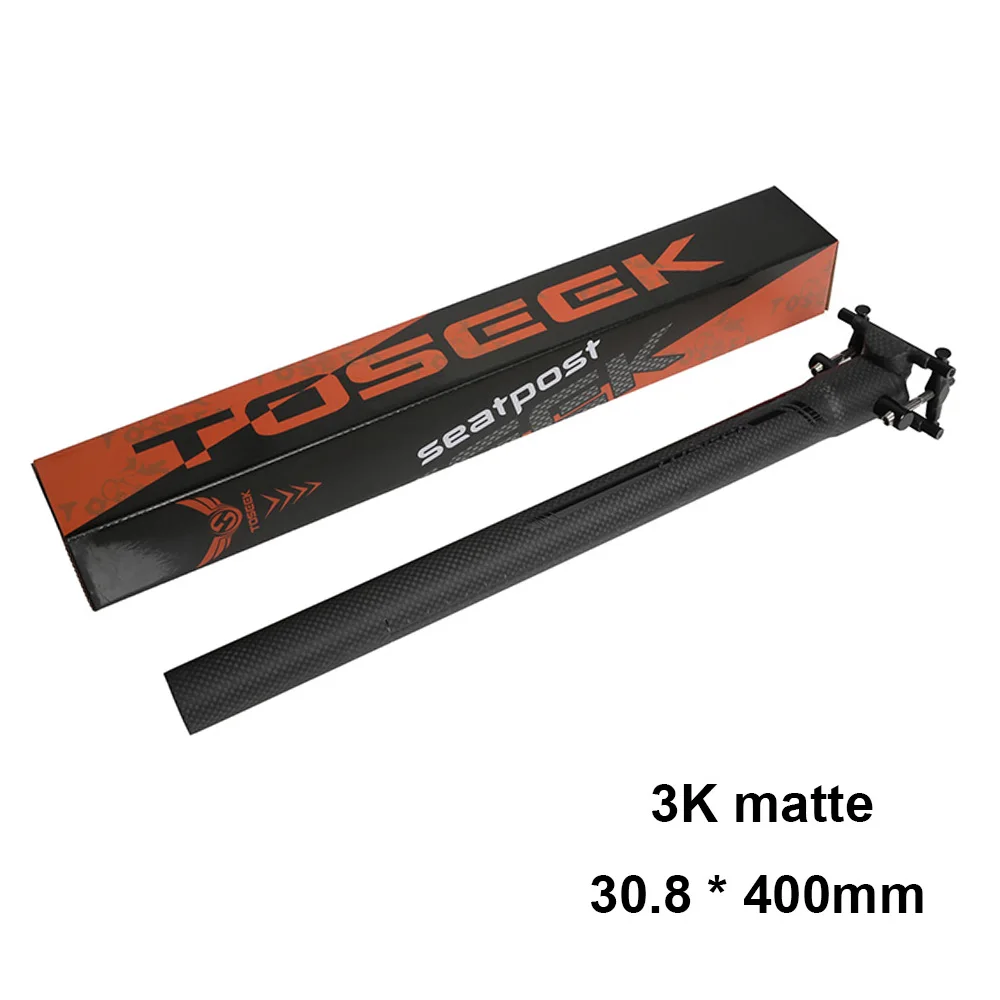 3k matt 30.8mm TOSEEK супер Светильник 160 г углерода подседельный штырь 27,2/30,8/31,6 Титан винты шоссейный велосипед MTB подседельный штырь для горного велосипеда, матовая отделка велосипедных Запчасти - Цвет: 3k matt 30.8mm