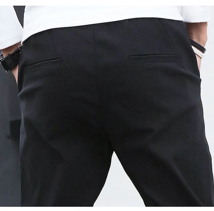 Корейский Стиль Уличная черные мужские брюки Slim Fit эластичная талия повседневные брюки мужские модные эластичные удобные мужские джоггеры