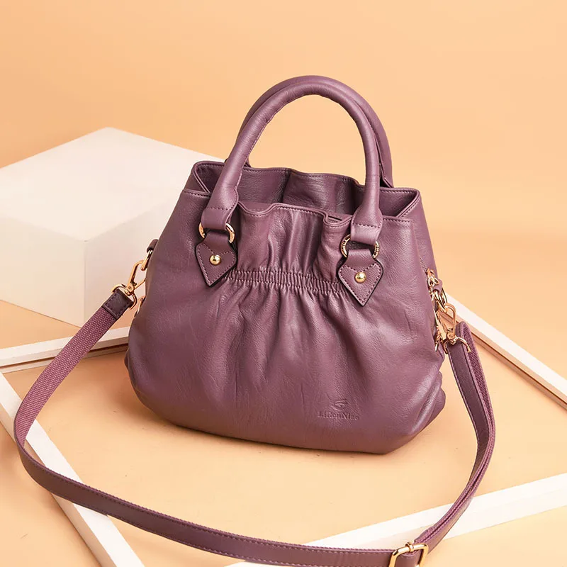 Women's Folding Handbag New Casual Tote Shoulder Messenger Work Office Hobo Bag Ladies Top Handle Purse Black | Багаж и сумки