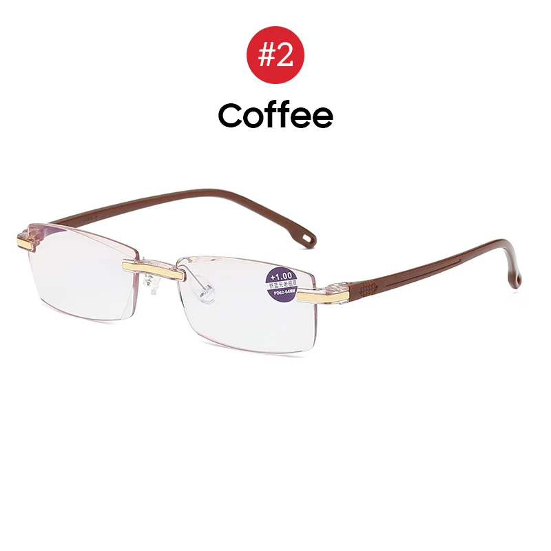 2 Coffee VIVIBEE, мужские очки без оправы, красная оправа, тонкие очки для чтения+ 3+ 2+ 1, анти Blueray, старые очки по рецепту для женщин-1,25 - Цвет оправы: 2 Coffee