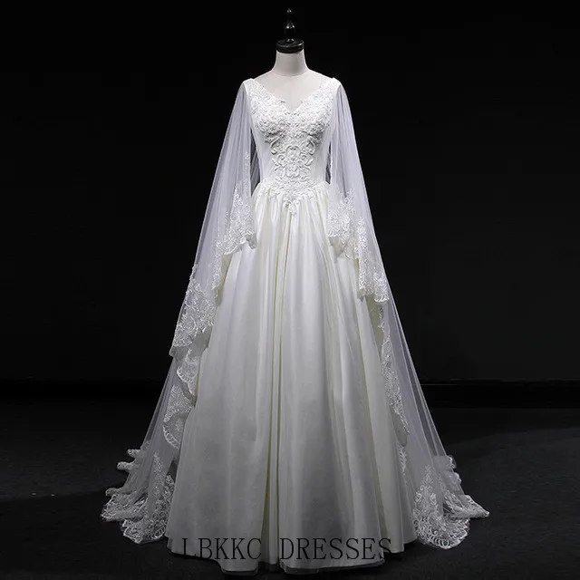 

White Satin Wedding Dress Cap Sleeve Vestido De Noiva Tulle Beading Robe De Mariee Appliques Lace Wedding Dress 2018 Backless