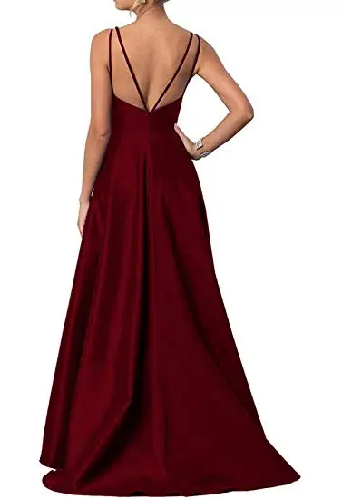 Соблазнительные вечерние платья на бретелях-спагетти Длинные атласные