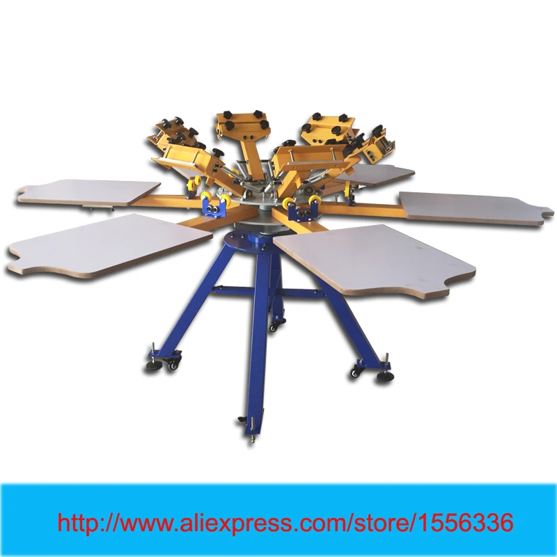 Ручная вращающаяся многоцветная трафаретная печатная машина для текстильной