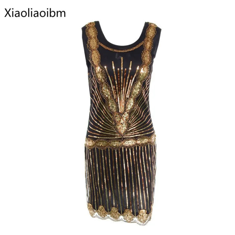 Платье пайетками новый европейский Для женщин блестка руководство строка Бусины