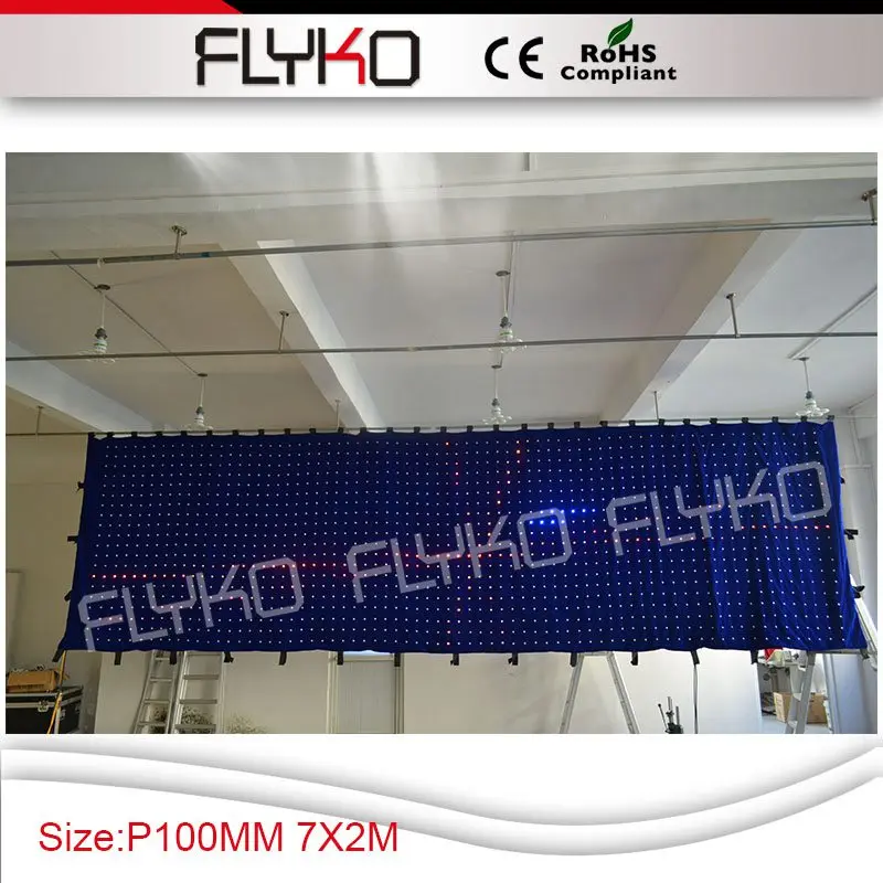 Бесплатная доставка P100MM 7M * 2M Светодиодный Занавес Сцены украшение экрана