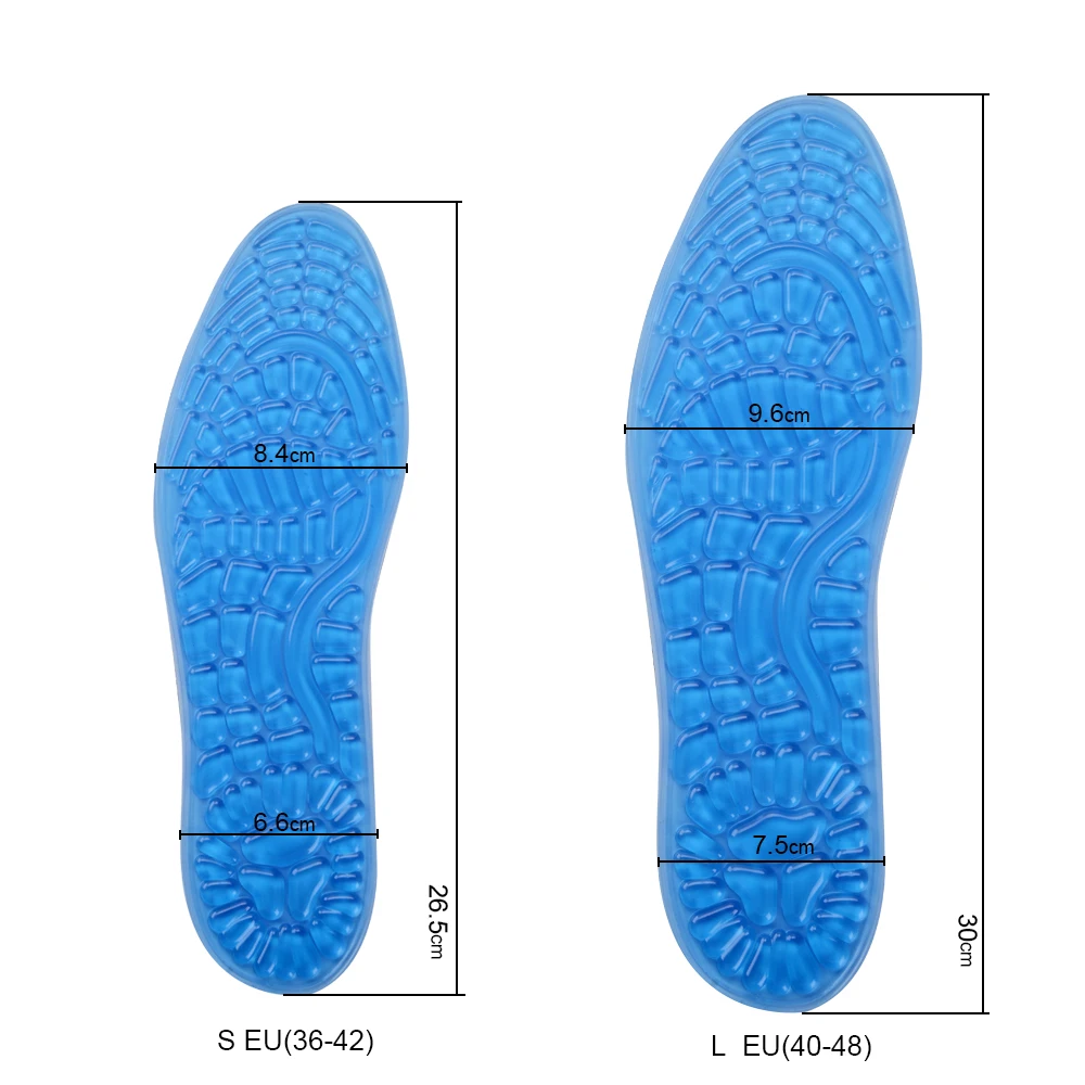 

Elino Shock Absorption Buffer Sport Insoles for Men Women Sneakers Massage Plantar Fasciitis Flat Foot Silicone Gel Shoes Pads