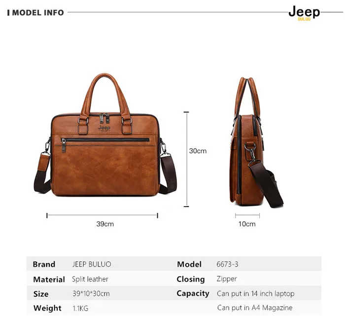 Мужской деловой брендовый портфель jeep buluo, оранжевый портфель для ноутбука 14", сумка для путешествий, брендовая сумка с ремнем через плечо, все сезоны