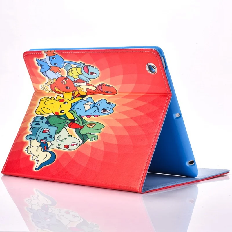 Чехол для Apple ipad mini 3/2/1 Pokemon Go cute Pikachu tablet PU кожаный чехол с откидной подставкой |