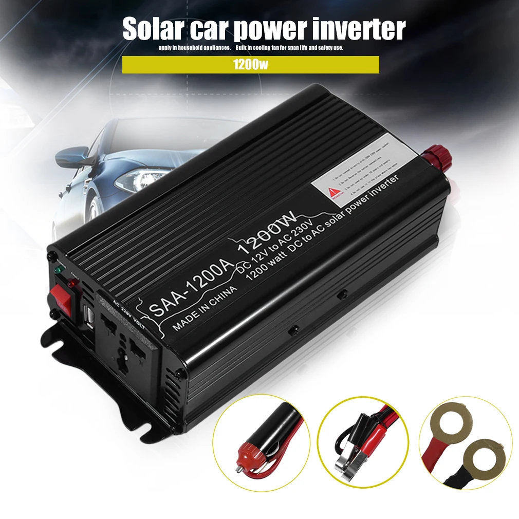 Автомобильный силовой инвертор DC 12V к AC 220 V 240 бытовой преобразователь