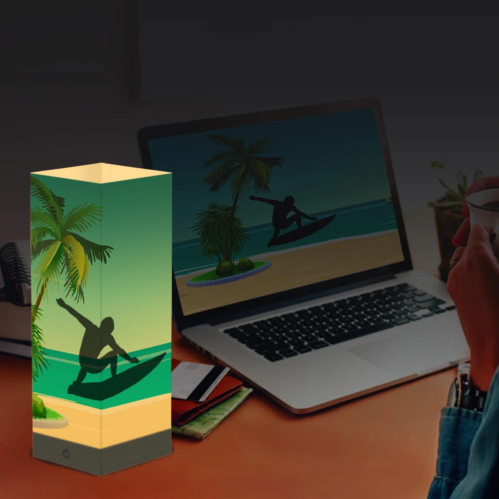 Новинка 2018 года теплые белые лампы для серфинга Lampara Shadow Проекционные бумажные в