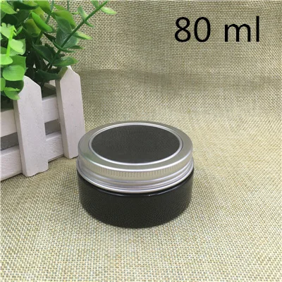 80 ml silver lid 20 шт черные пластиковые банки бутылки для хранения специй, сливочного масла, пищевые контейнеры, оконные крышки 50 100 150 200 г мл банка для конфет - Цвет: 80 ml silver lid