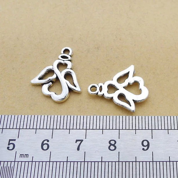 

50pcs Charm angel pendants 17*20mm Antique silver Handmade Jewelry Making DIY Supplies European Alloy accessories Hot