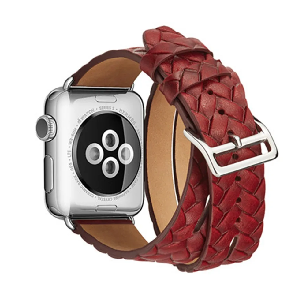 Кожаный ремешок OSRUI для Apple watch 42 мм 38 iWatch серия 3 2 1 браслет ремень двойной тур