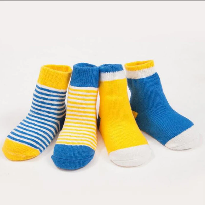 8 пар носков для малышей повседневные хлопковые и Полиэстеровые носки в полоску