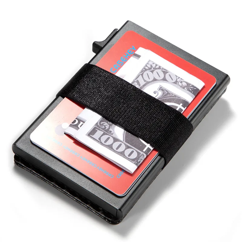 ZOVYVOL  2019 New Arrival Credit Card Holder Business PU Leather Carbon Fiber Black Card Wallet Card Case RFID Blocking Purses