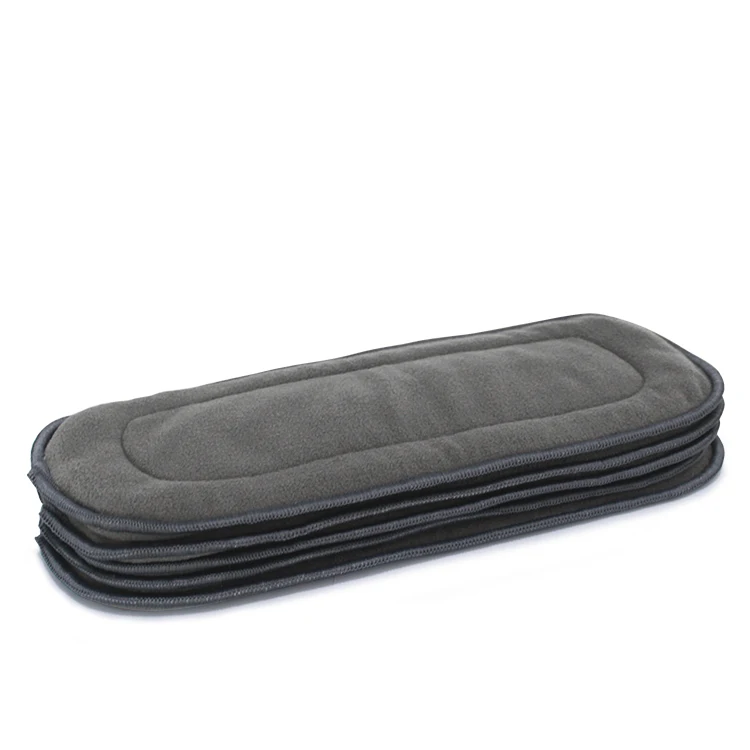 5 Layers уголь бамбука вставляет держать сухой ткань пеленки вставки многоразовые