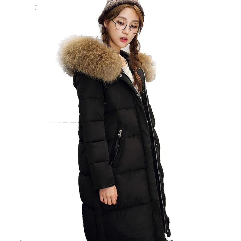 Высокое качество Новинка 2016 Зимняя куртка пальто Женская парка розовый черный