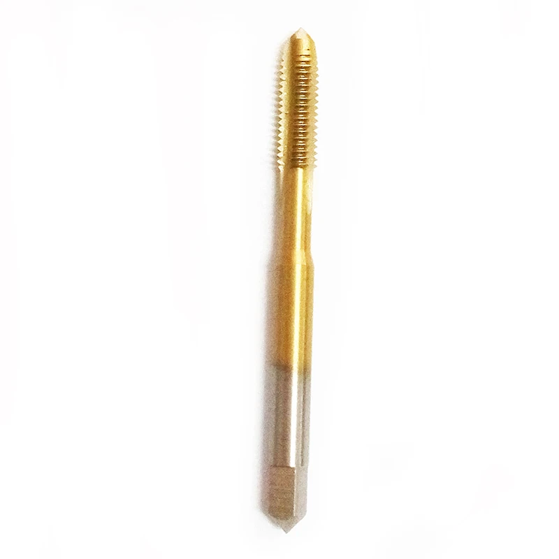 

M2 HSS Titanium coating Straight Fluted Screw Thread Metric screw tap Spiral Pointed Plug Threading Hand Tools M2.5 M3 M4