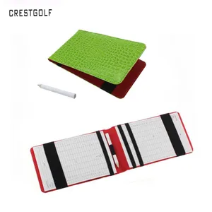 CRESTGOLF Рекламная цена популярный держатель карт для игры в гольф легко носить подарки для гольфа с зеленым и черным на выбор натуральная кожа