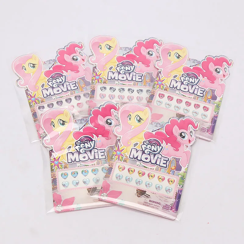 5 шт./компл. игрушки My Little Pony ПВХ Стикеры с изображением пони пакет для девочек наклейки для ногтей 3D всех цветов радуги; платье с Сумеречной искоркой Пинки