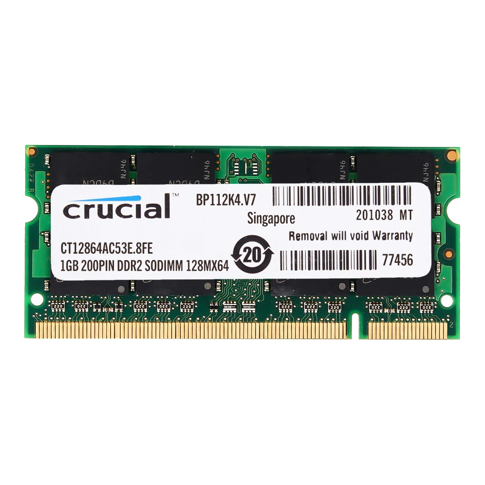 Оперативная память для ноутбука Crucial DDR2 533 МГц 1 8 В 4CL 200pin ГБ 2 Гб ddr2 = шт. *