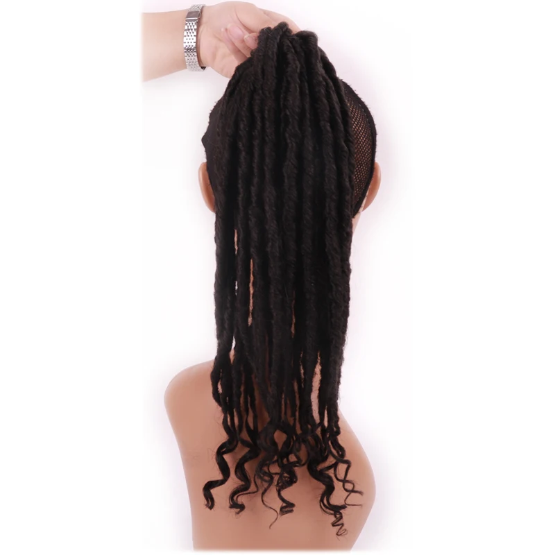 MERISI волосы 18 дюймов Ombre Goddess Faux locs кудряшки для наращивания с шелковистыми прядями синтетические мягкие косички