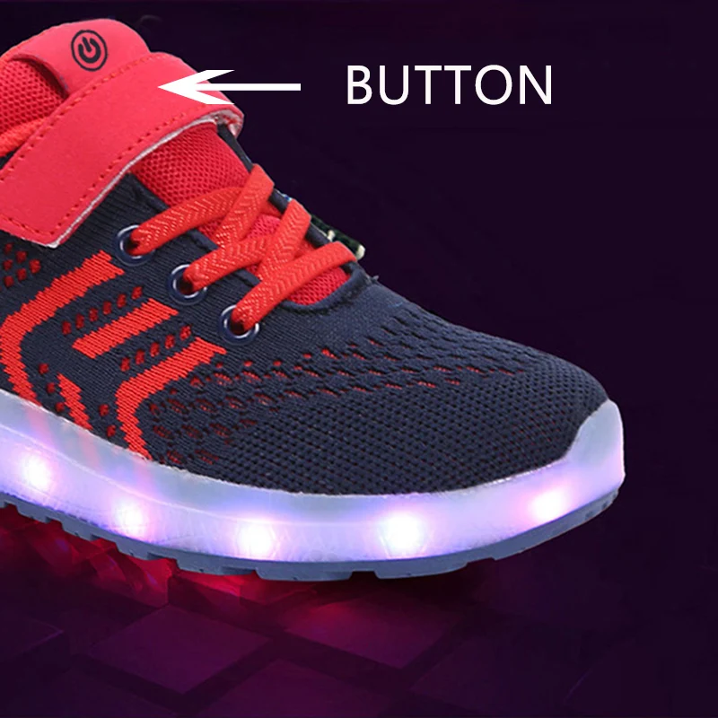 BABAYA/детская обувь с зарядкой через USB Яркая со светодиодной подсветкой