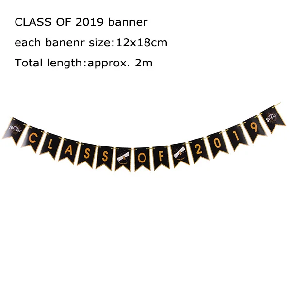 class of 2019 banner Выпускные вечерние украшения I'm Done баннер поздравление град баннер реквизит для фотографий фольгированные шары коробка для конфет торт Топпер класс - Цвет: class of 2019 banner