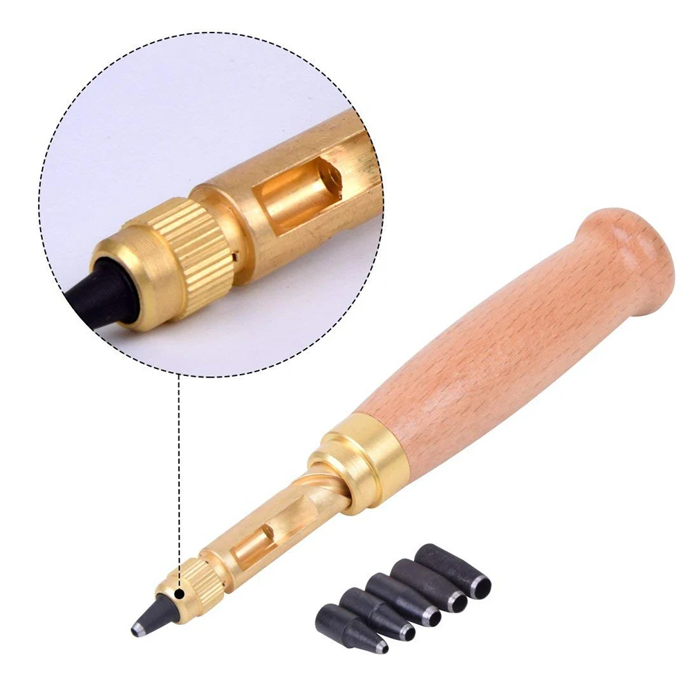 Sewing Removable Belt Screw Noise Reduction Leather Tool Book Drill Hole Punch Craft Auto With 6 Size Tip 1.5-4mm | Дом и сад