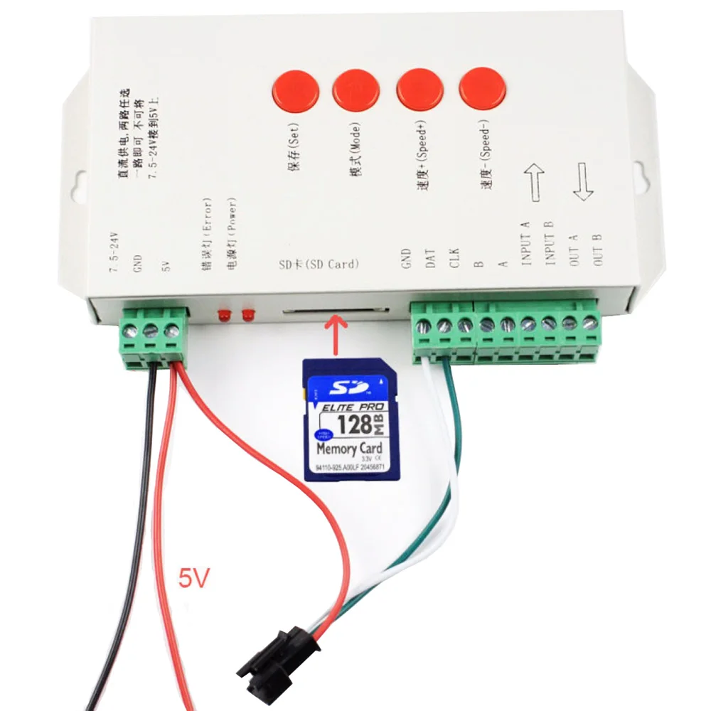 20 м 15 10 5 WS2811 Светодиодная лента IC 60 светодиодов/м RGB умная Пиксельная полоса + T1000S