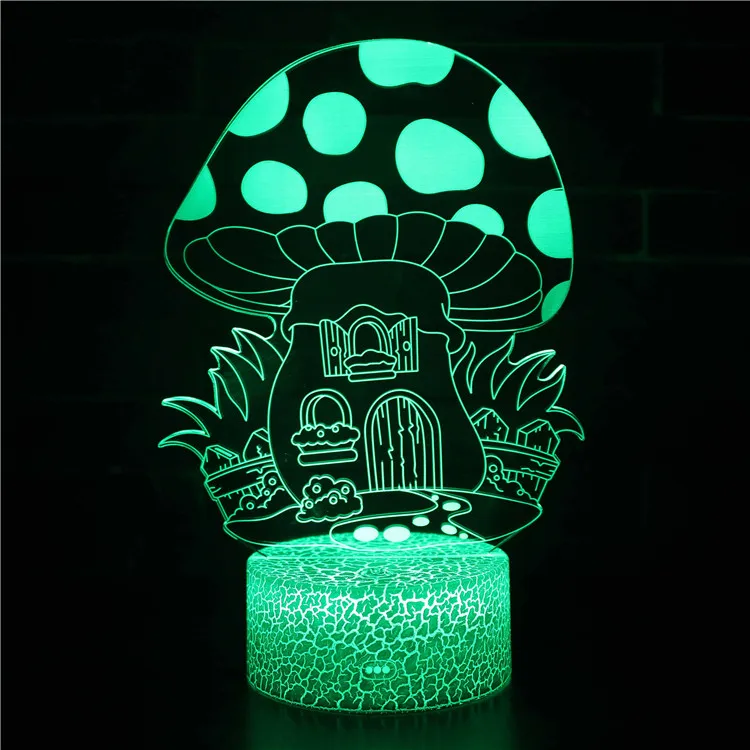 image 6 3D LED ночные огни абстрактный круг спираль Буле 7 цветов Изменение голограммы атмосфера настольная лампа для украшения дома Иллюзия подарок - Испускаемый цвет: image 6